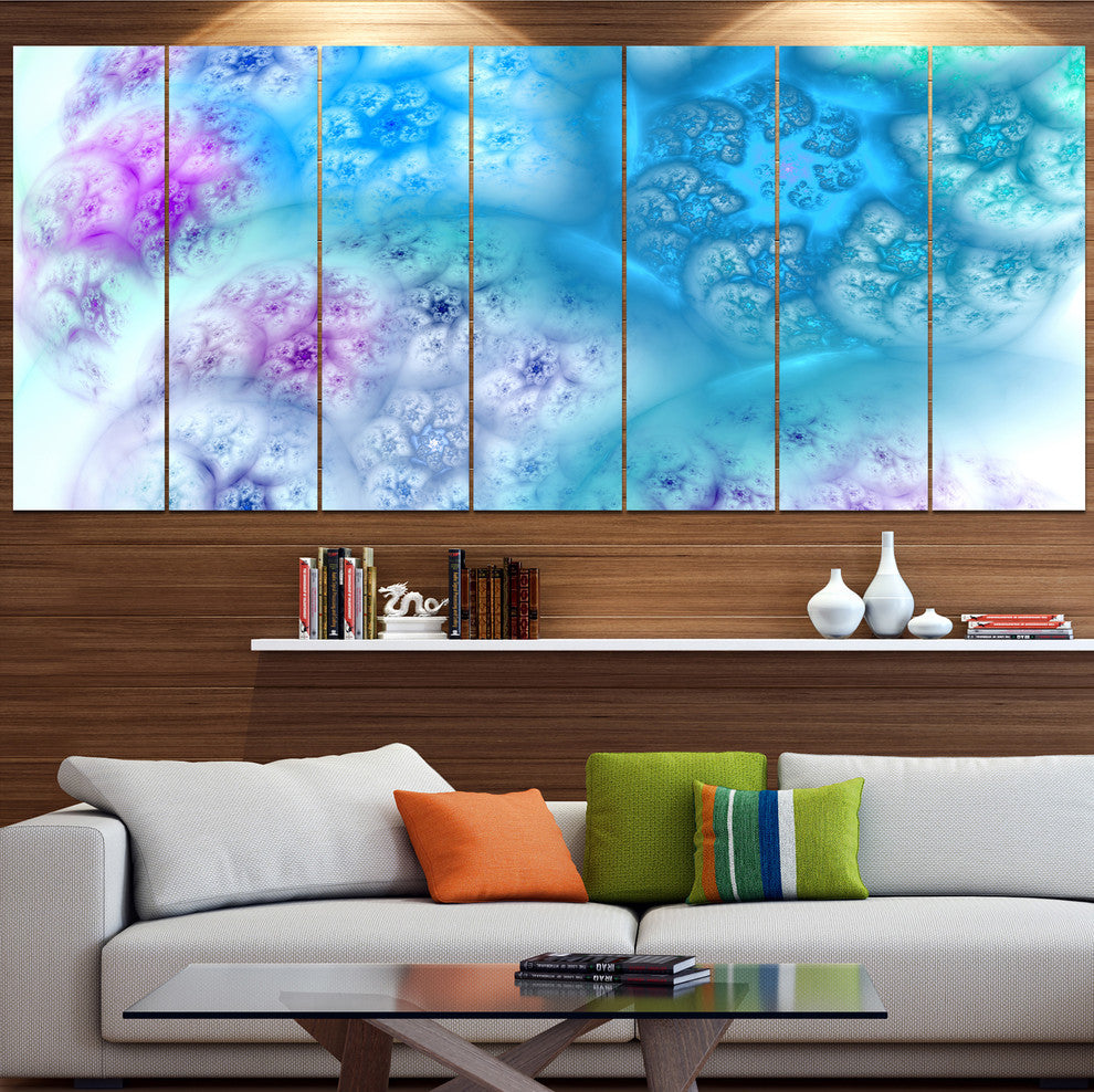 Clear Blue Magic Stormy Sky, Abstract Canvas Art Print, 83"x32", 7 Panels