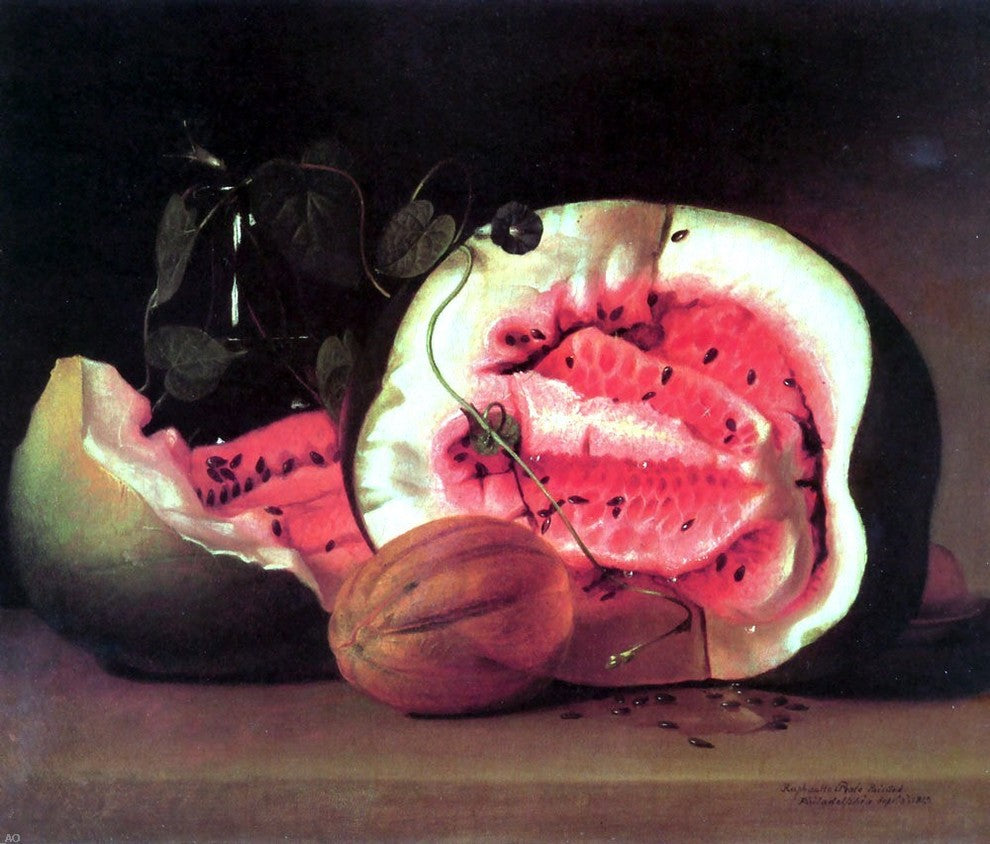 Raphaelle Peale Melons and Morning Glories, Gallery Wrapped Canvas, 20"x25"