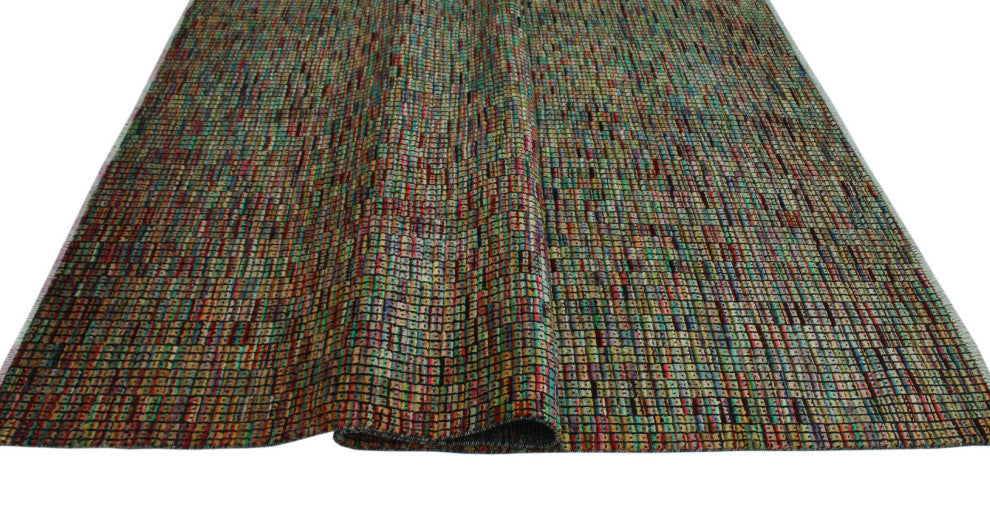 High-Low Chobi Albertyn Green Rug, 8'0x10'2