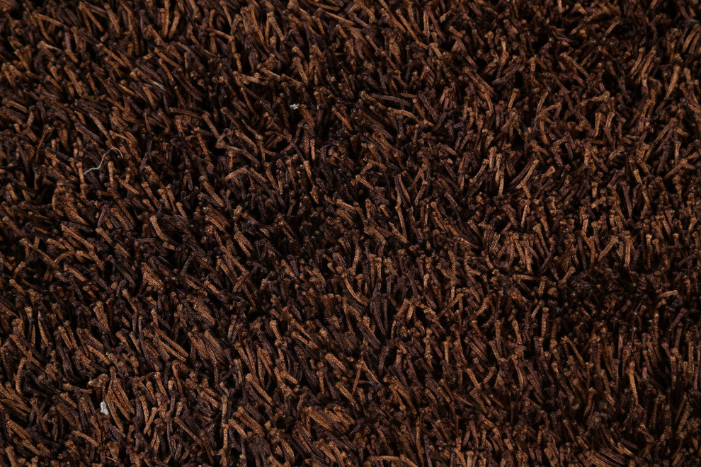 Brown Contemporary Plush Shaggy Oriental Area Rug Hand-tufted Carpet 5x7