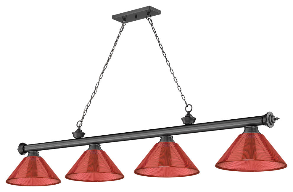 Zlite 2306-4BP-ARBG 4-Light Billiard, Burgundy