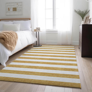 Premium Machine Washable Mayfield AMF528 Gold 9' x 12' Rug