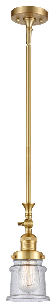 Small Canton 1 Light Mini Pendant, Satin Gold, Seedy