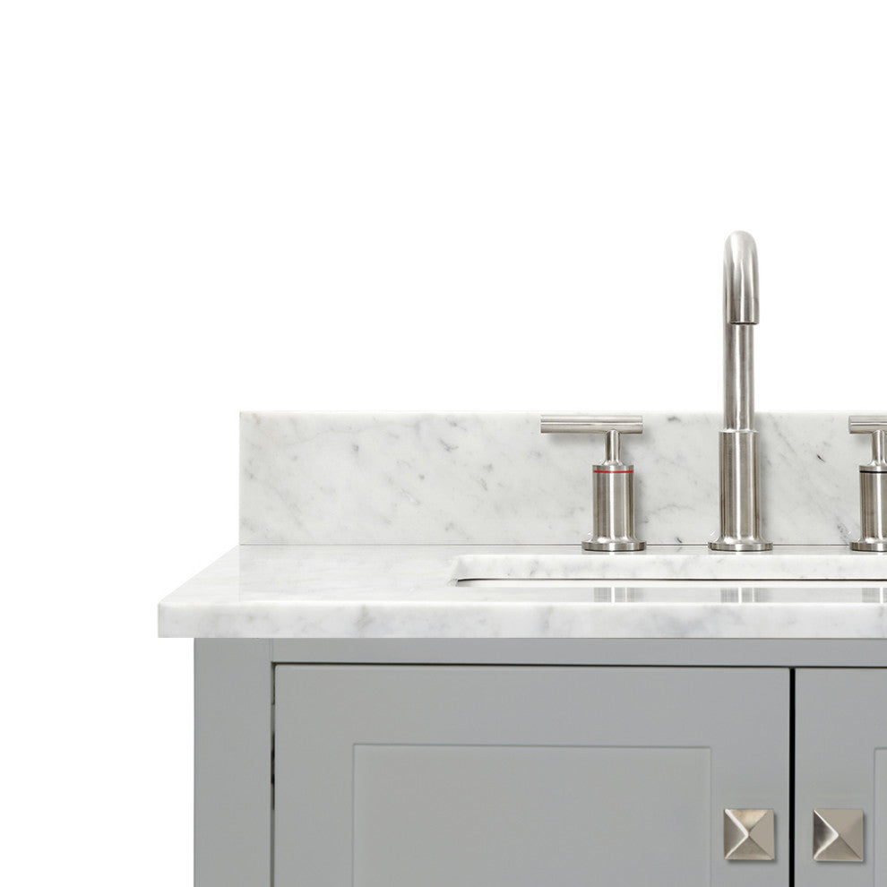 ARIEL Cambridge 73" Rectangle Sinks Bath Vanity Carrara Marble