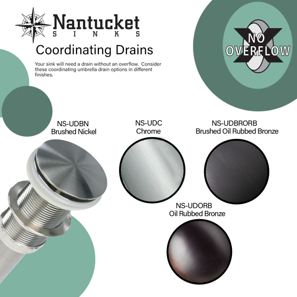 Nantucket Sinks Rectangle Vessel Sink, White