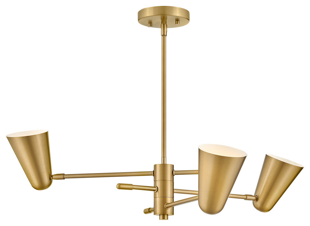 Lark Birdie 30" Convertible Mobile Chandelier, Lacquered Brass