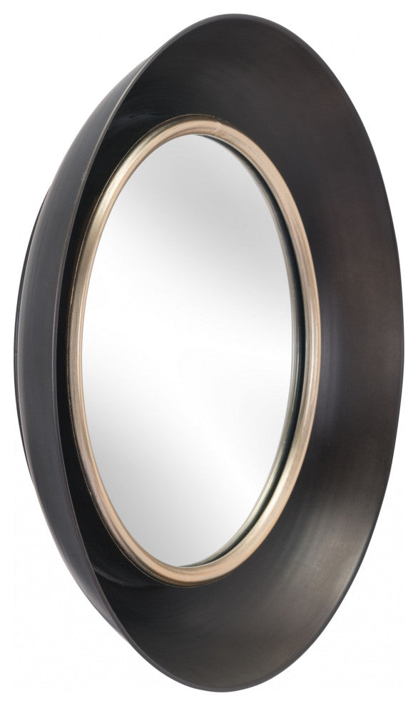 Modern Black Round Mirror