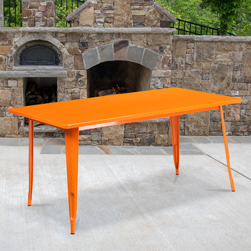 31.5x63 Orange Metal Table