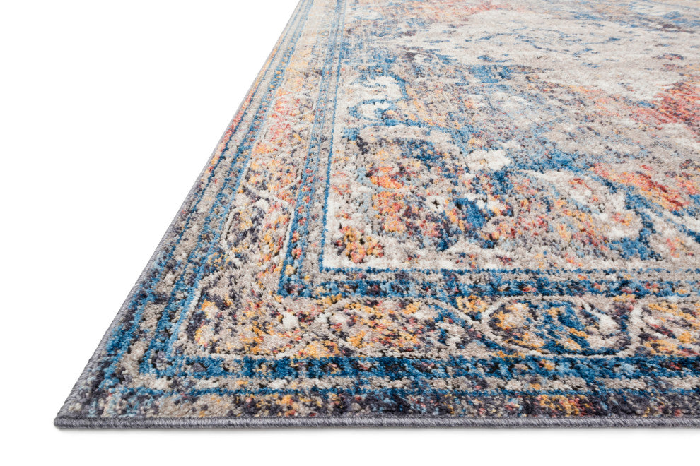 Polyester Pile Dante Area Rug by Loloi II, Multi/Stone, 1'6"x1'6" Sample Swatch