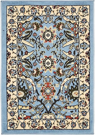 Country and Floral Kashan 2'2"x3' Rectangle Lagoon Area Rug