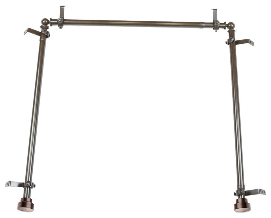 Cap Multi Angle Ceiling Rod 28-48", Cocoa, Three Sided