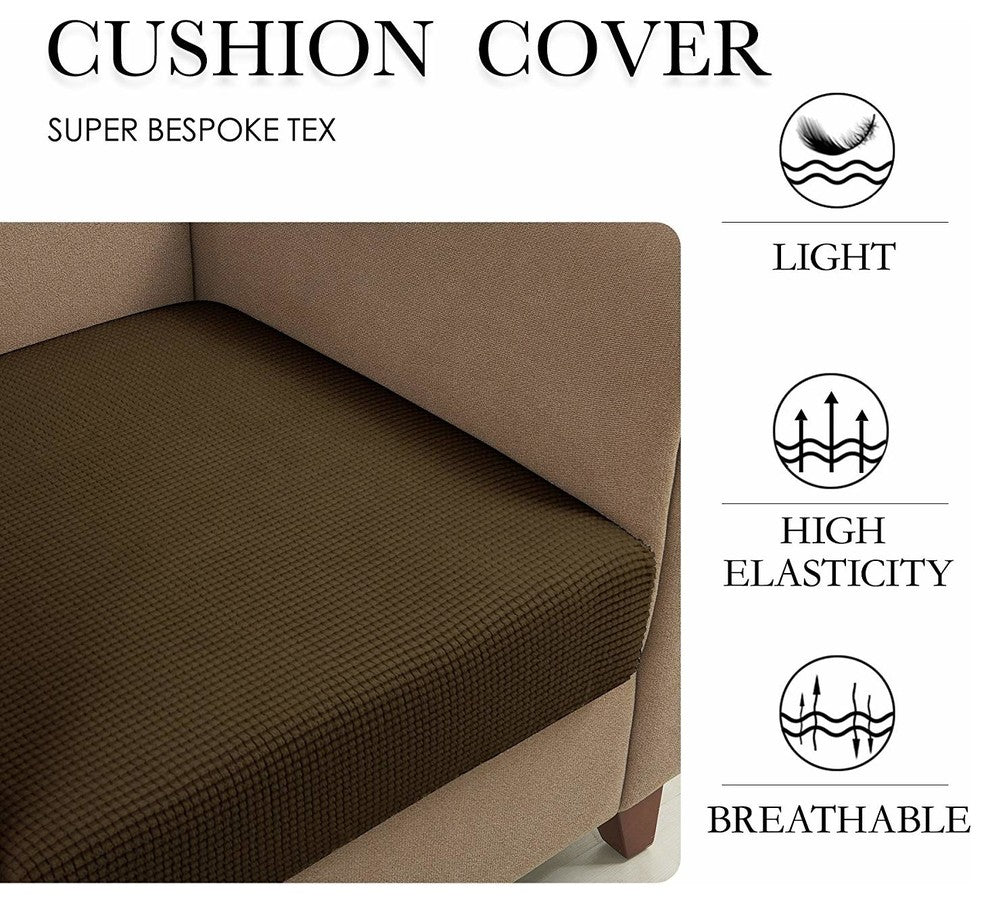 Subrtex Cushion Covers Slipcover Protector for Sofa Seat, Chocolate, Loveseat Cu