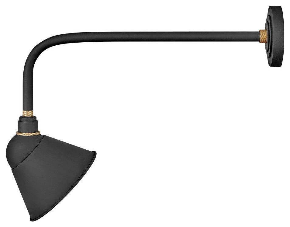 Hinkley Foundry 1-Light Outdoor Wall Mount Lantern, Textured Black