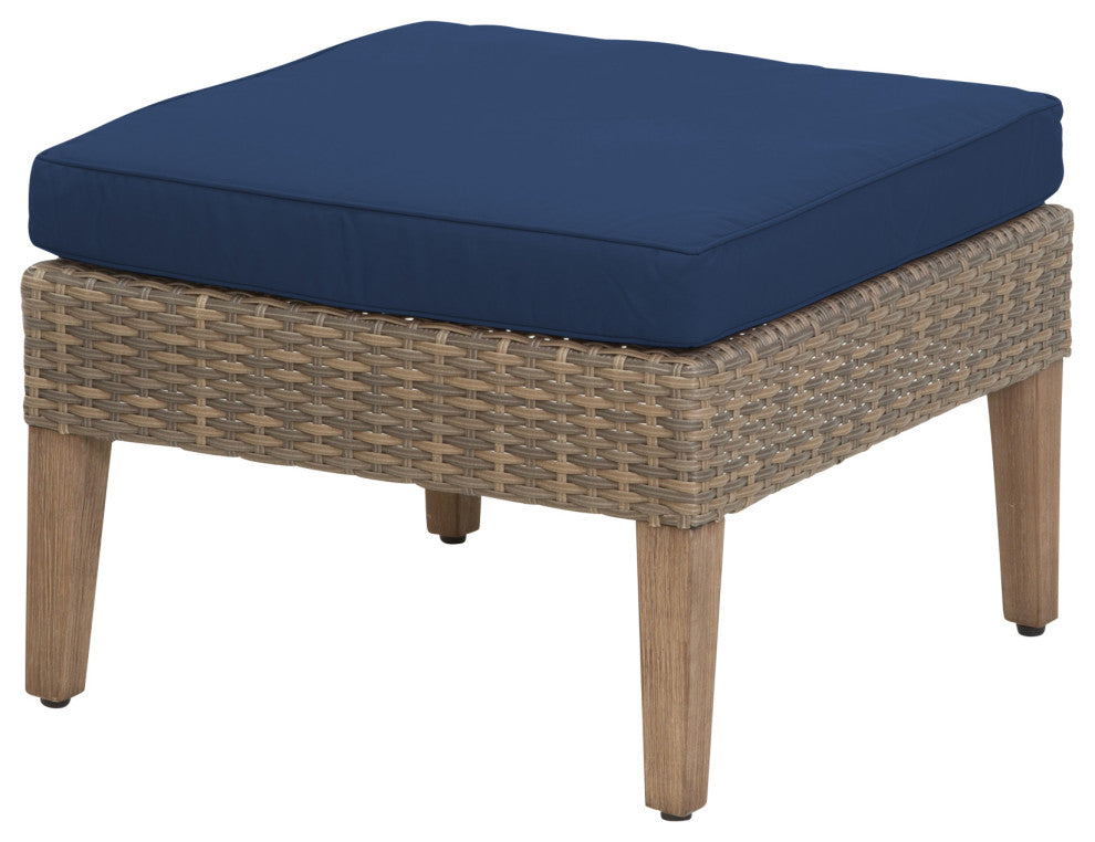 Isla 3-Piece Outdoor Conversation Set With Sofa, Ottomans, Cobalt Blue