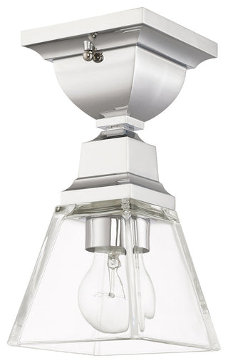 Livex Lighting Mission 1 Light Polished Chrome Semi-Flush