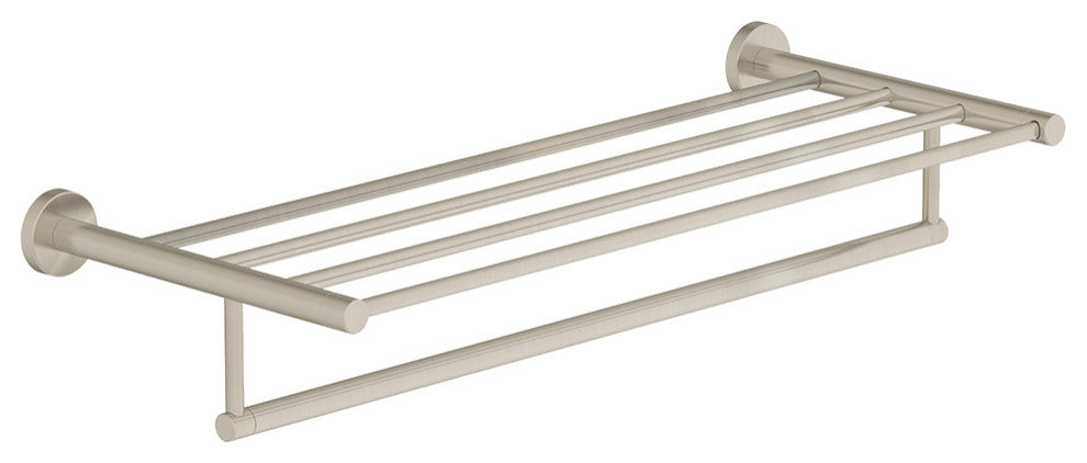Dia 22 Inch Towel Shelf with Mounting Hardware, Satin Nickel