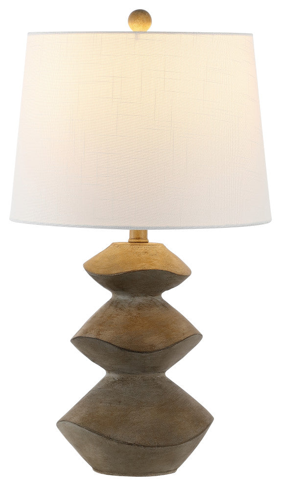 Laken Minimalist Coastal Resin/Iron 3-Stack Cairn LED Table Lamp