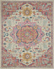 8" x 10" Ivory and Pink Medallion Area Rug