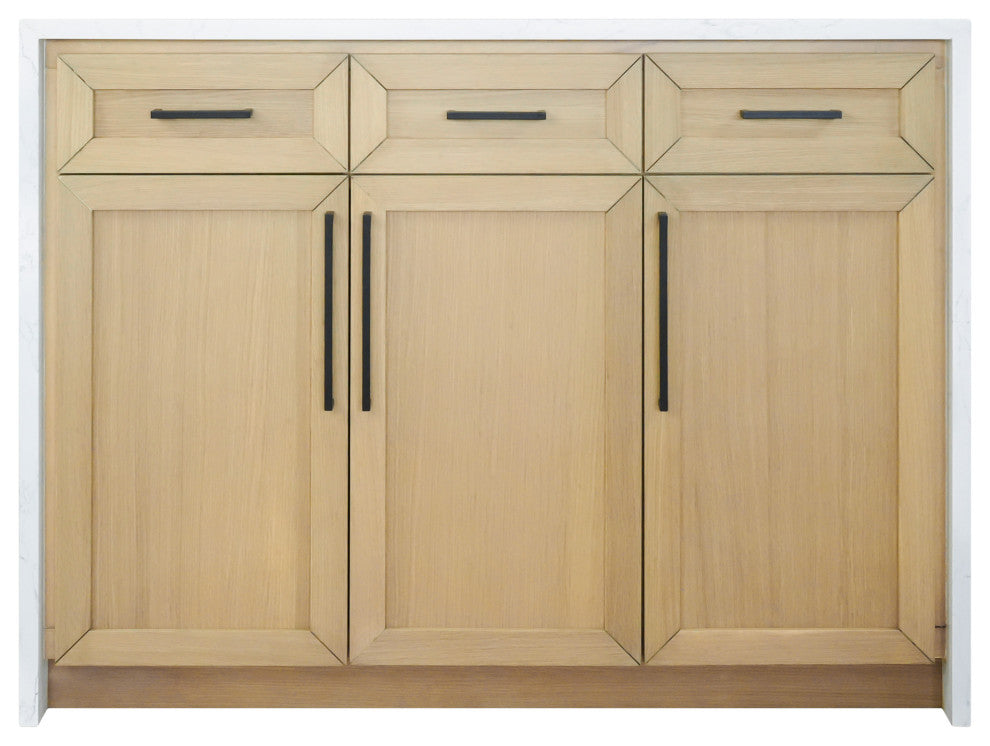 Palisade 48" Kitchen Island, Blonde, Engineered Marble