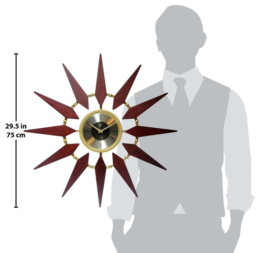 Orion Mid Century Modern Vintage Starburst Wall Clock