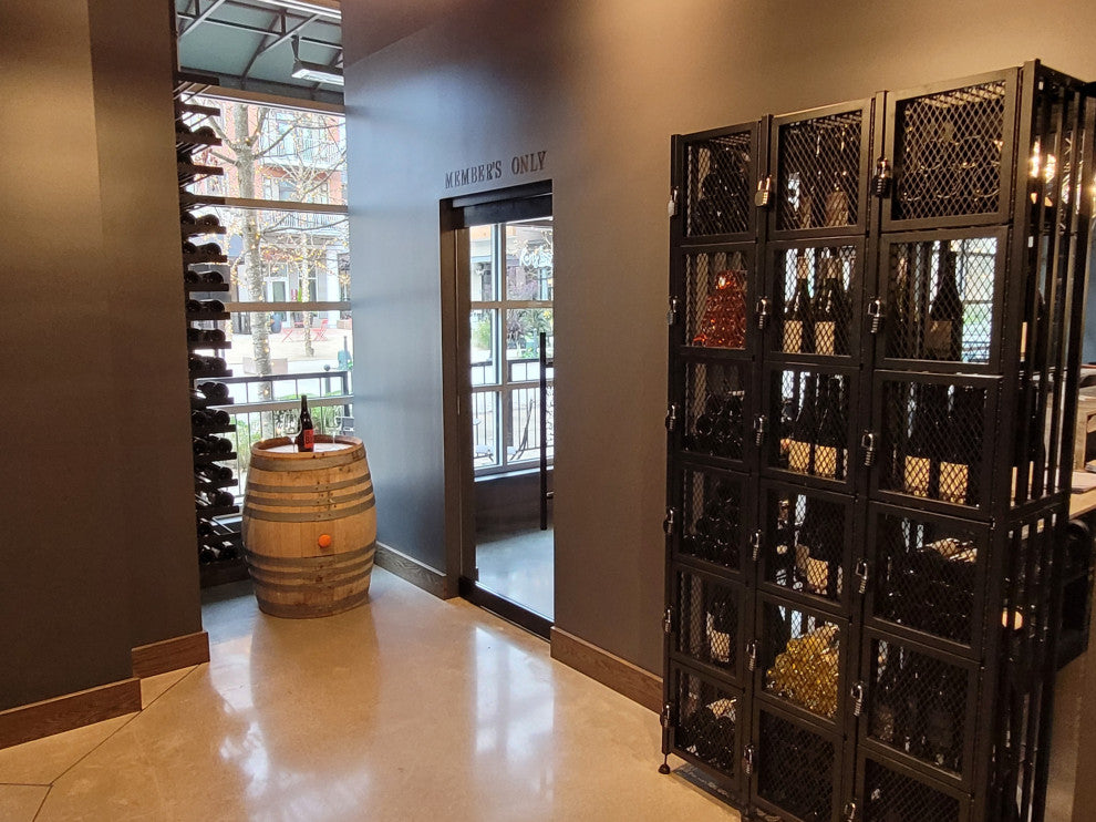 Case and Crate 6 | Metal Bottle Storage | Freestanding Wine Rack, 96 Bottles, Locker