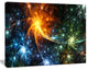 Colorful Fireworks with Stars, Abstract Canvas Art Print, 20x12