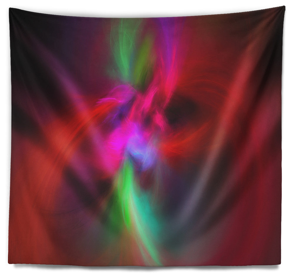 Red Spiral Kaleidoscope Abstract Wall Tapestry, 60"x50"