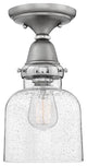 Hinkley Academy Extra Small Cylinder Glass Flush Mount, English Nickel