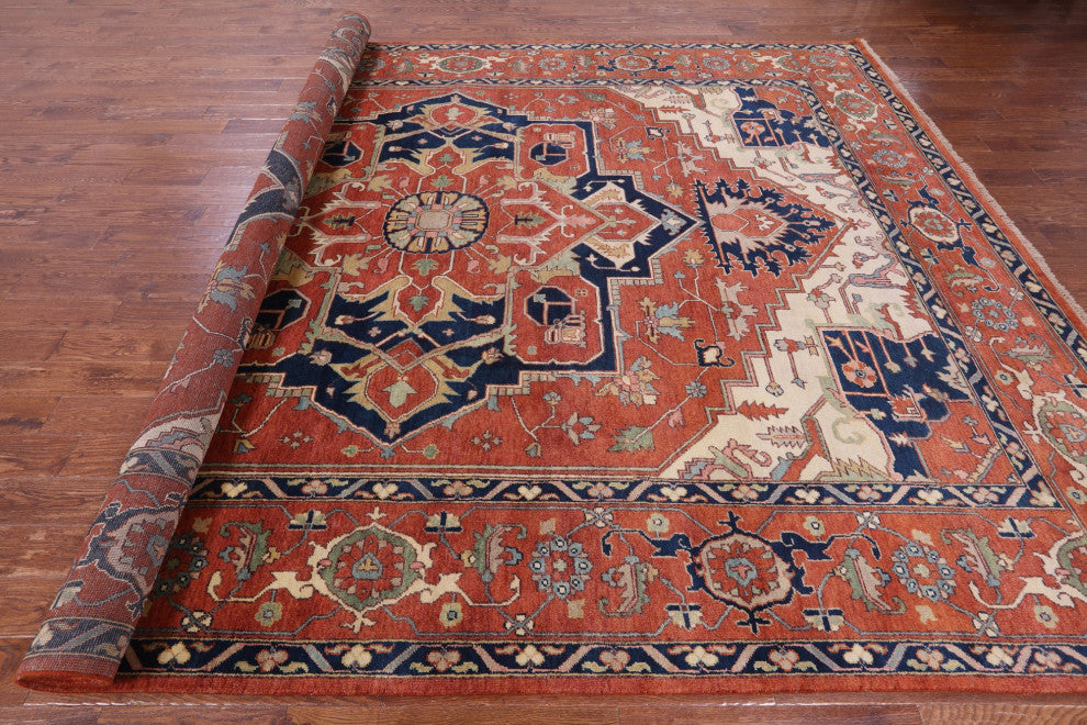 Heriz Serapi Hand Knotted Wool Rug 10' 1" X 14' 0" - Q16011