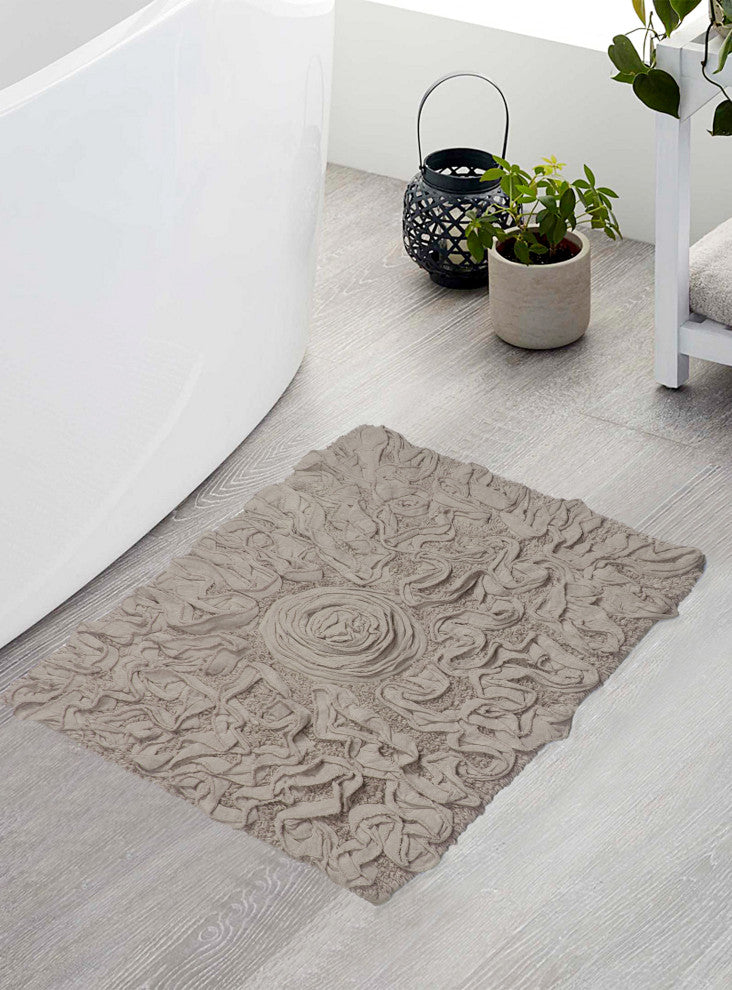 Bellflower Bath Rug, 17"x24", Linen