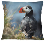 Cute Puffin Relaxing Animal Throw Pillow, 18"x18"