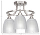 Paramount 3-Light Semi-Flush Light, Brushed Nickel, 5" Clear Ribbed Glass