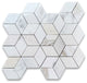 Calacatta Gold Marble Illusion 3D Cube Rhombus Diamond Hex Tile Polish, 1 sheet