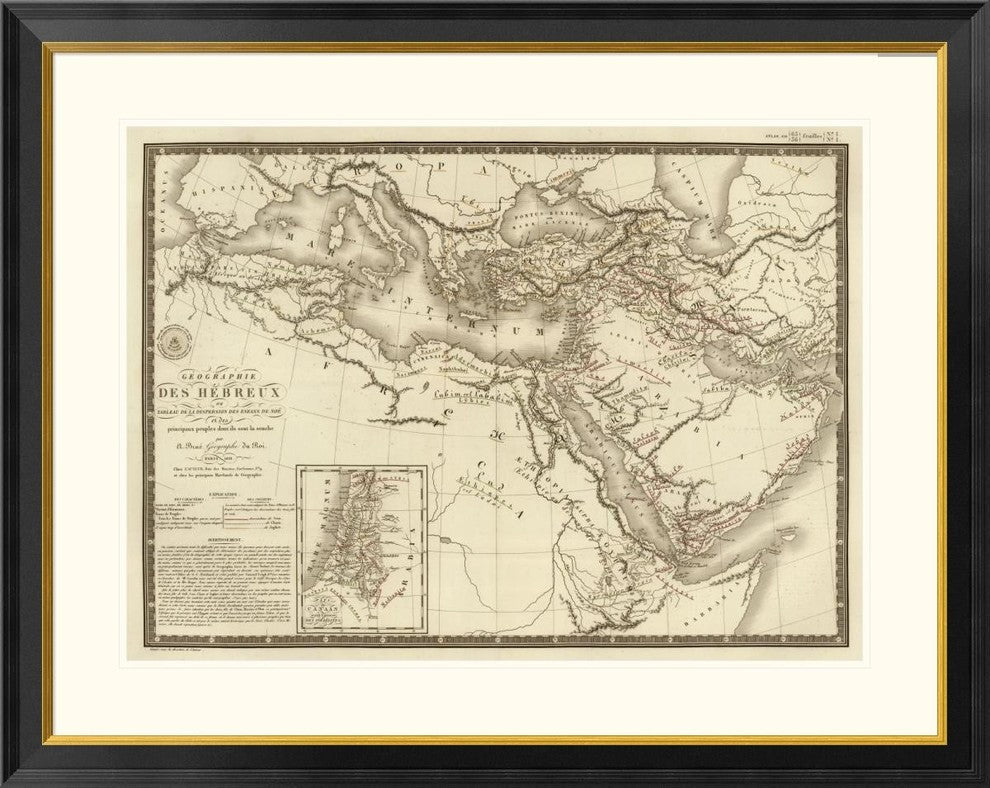 "Geographie des Hebreux, 1821"  by Adrien Hubert Brue, 40x32"