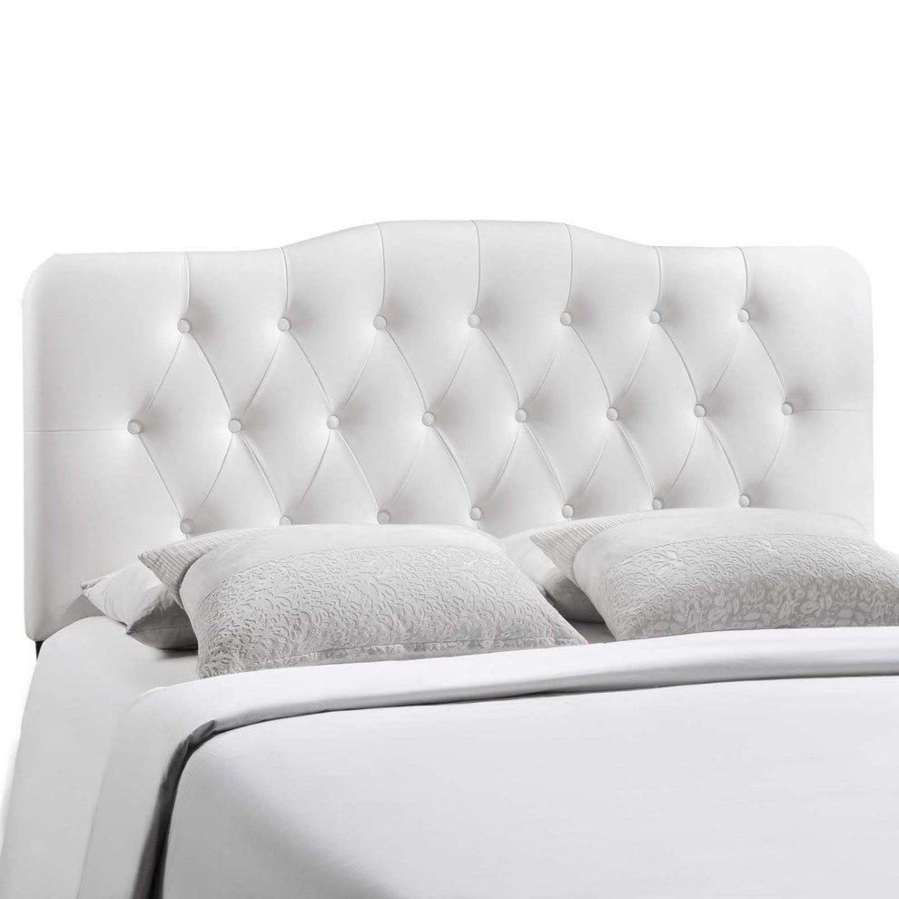 Annabel Full Vinyl Headboard, White
