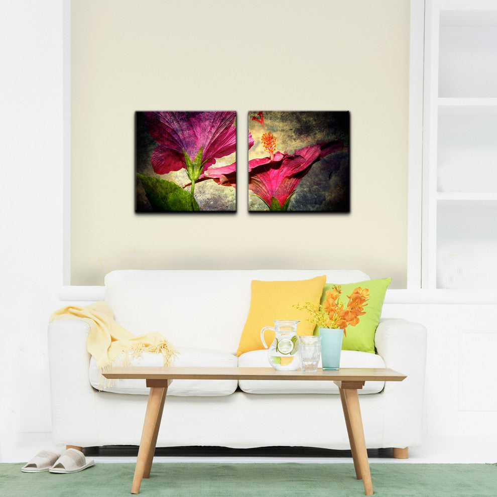 Hibiscus Canvas Wall Art, 2-Piece Set
