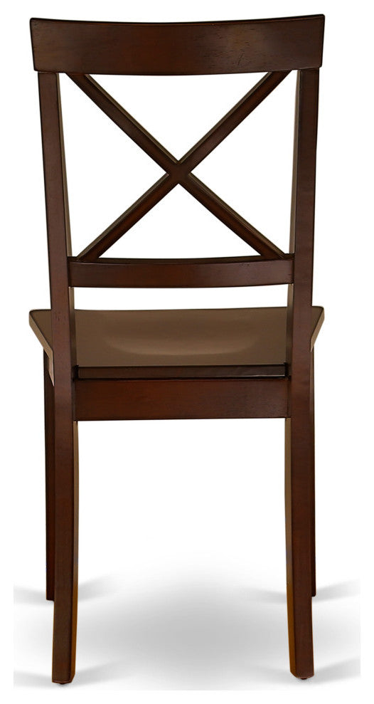 5Pc Rounded 42"Dinner Table And Four Wood Seat Kitchen Chairs