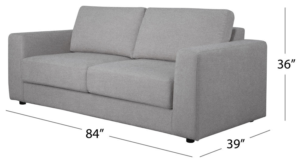 Elizabeth Stain-Resistant Fabric Sofa, Light Gray