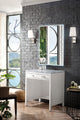 Addison 30" Freestanding Countertop Unit, Glossy White,  Carrara Marble Top