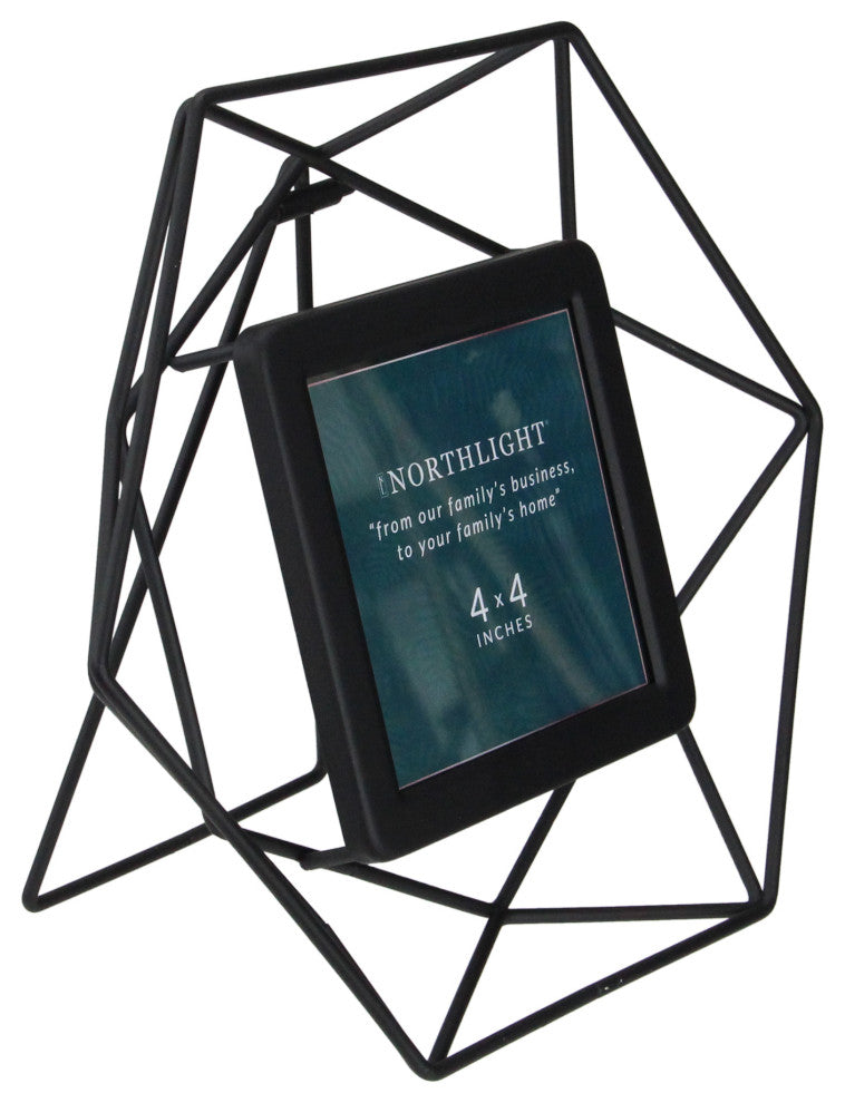 8" Contemporary Hexagonal 4" x 4" Photo Picture Frame Black