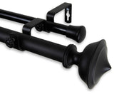 Leopold 1" Double Curtain Rod 120-170", Black