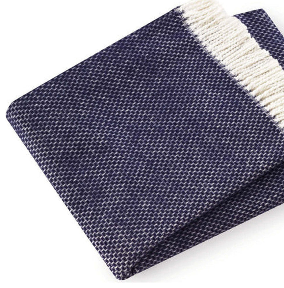 Soft Navy Blue Links Pattern Throw Blanket