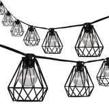 10-Light Indoor/Outdoor 10' Contemporary G40 String Lights, Black