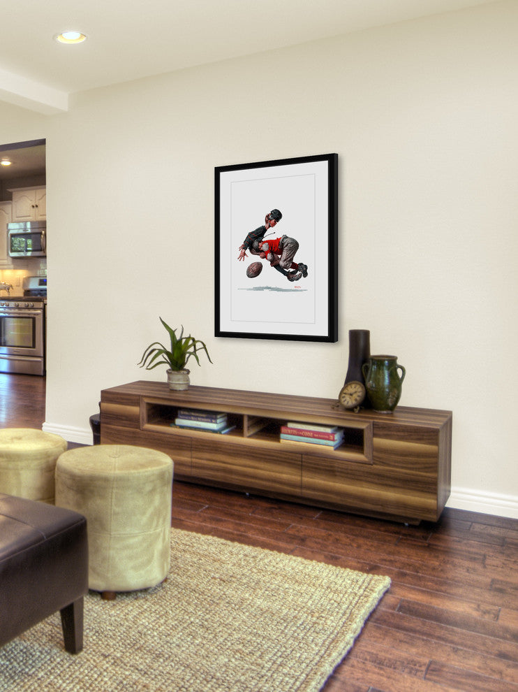 "Fumble" Framed Art Print by Norman Rockwell