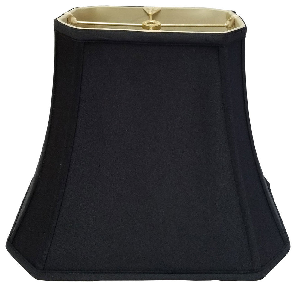 Royal Designs Rectangle Cut Corner Lamp Shade, Black, 10x18x13.25