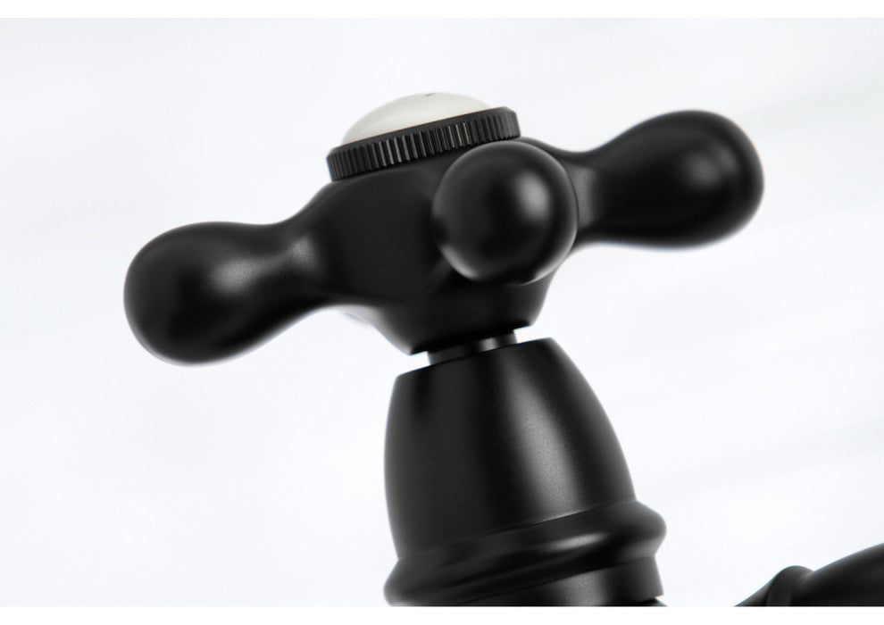 Kingston Brass Bridge Kitchen Faucet With Sprayer, Matte Black