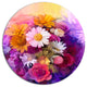 Colorful Bouquet Of Different Flowers, Flower Disc Metal Artwork, 11"