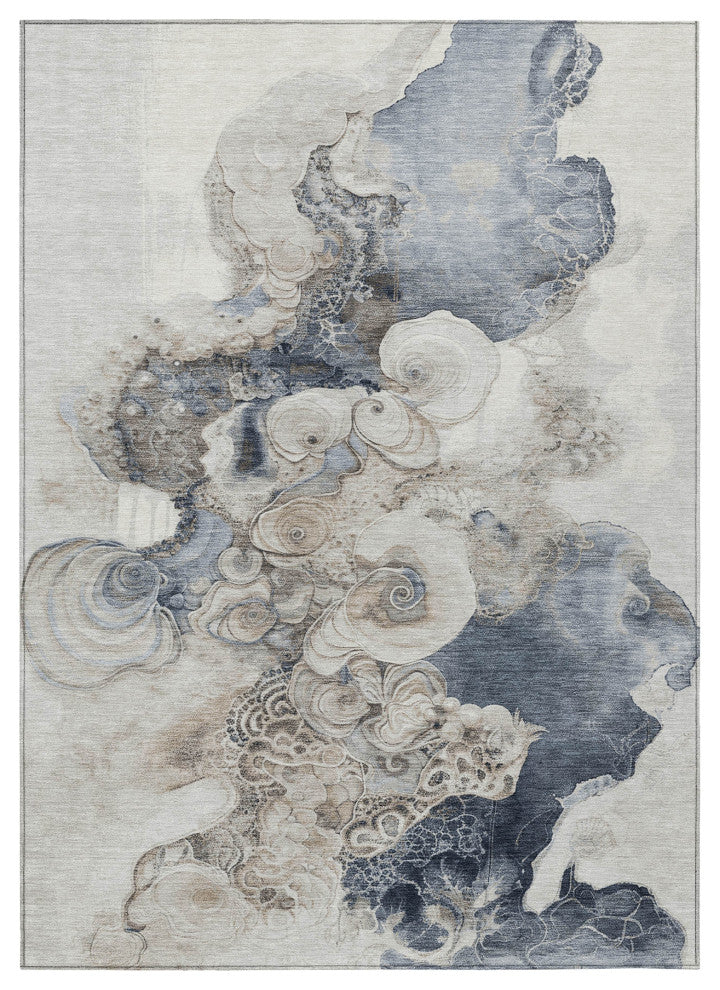 Machine Washable Indoor/Outdoor Chantille ACN1860 Ivory 8' x 10' Rug