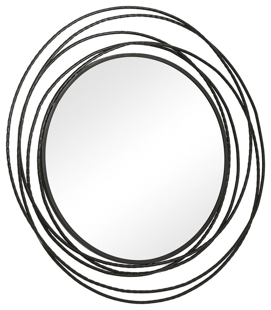 Uttermost Whirlwind Black Round Mirror 09704