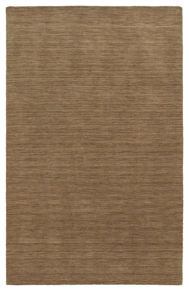 Arista Solid Tan Hand-Crafted Area Rug, 5'x8'